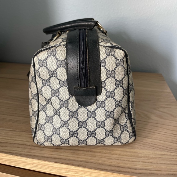 Gucci Vintage Sherry Line Guccissima Canvas Leather Trim Boston Bag - Picture 4 of 14